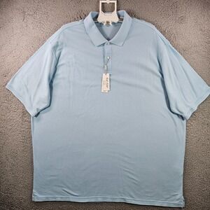 NEW Roundtree & Yorke Gold Label Polo Shirt Men 3XT Supima Light Blue Non-Iron